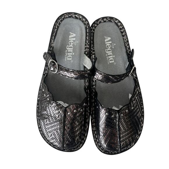 Alegria Shoes - Alegria Tuscany Maryjane pewter slide clog 36